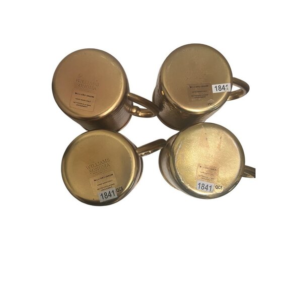 Williams Sonoma hammered Copper mugs set of 4 - Picture 2 of 6